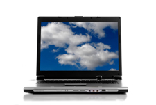 pictured: Cloud picture on a computer monitor
